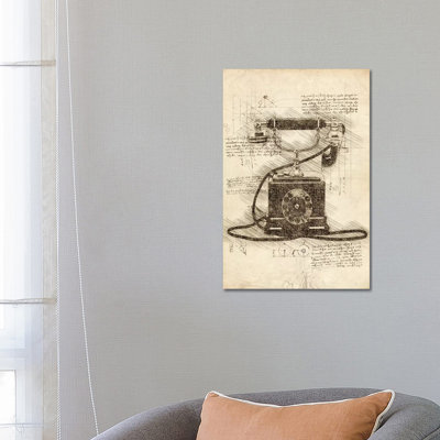 «Old Téléphone» par Cornélin, impression sur toile tendue