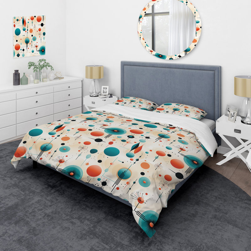 Ensemble de housse de couette en microfibre Aleksandar, Housse de couette pour grand lit et 2 taies décor