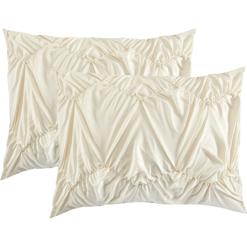 Istana Microfiber 7 Piece Comforter Set, White, King Comforter + 6 Additional Pieces 