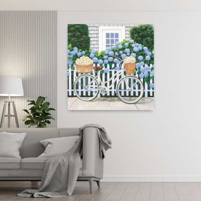 «Coastal Beach Days Ii Crop» avec paniers, bicyclettes, art