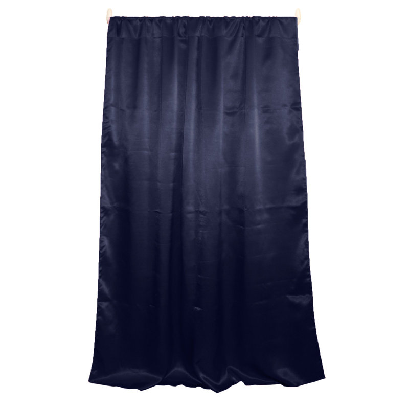 Panneau de rideau semi-transparent en polyester Dafni, L 58 po x L 96 po, Bleu marine