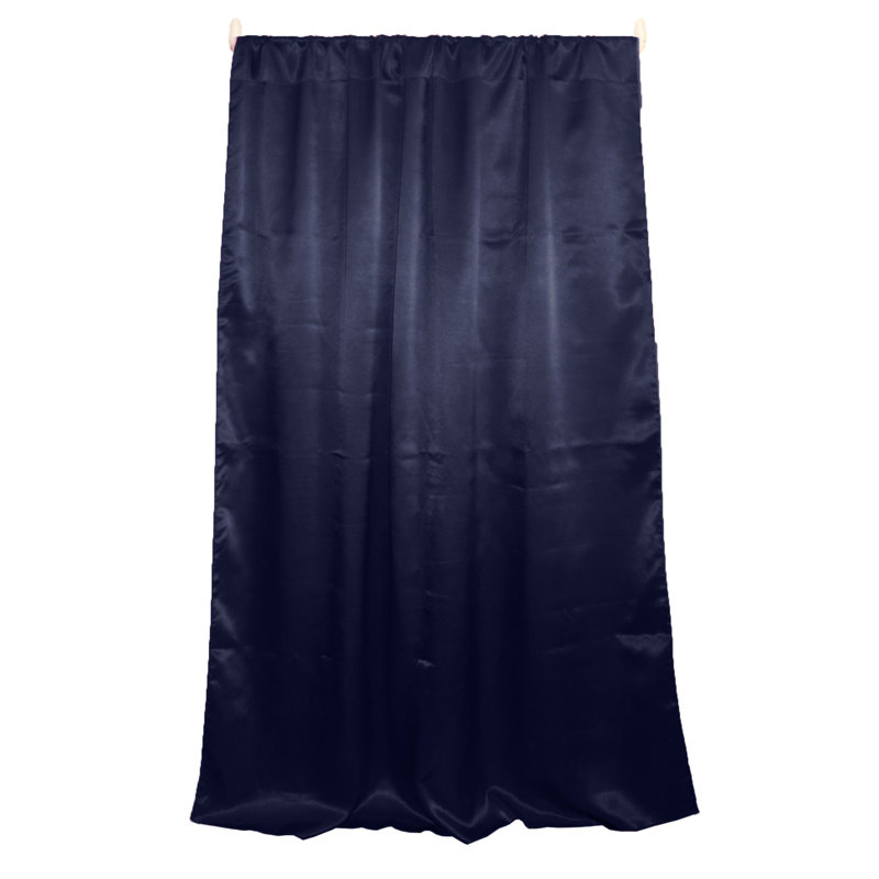 Panneau de rideau semi-transparent en polyester Dafni, L 58 po x L 108 po, Bleu marine