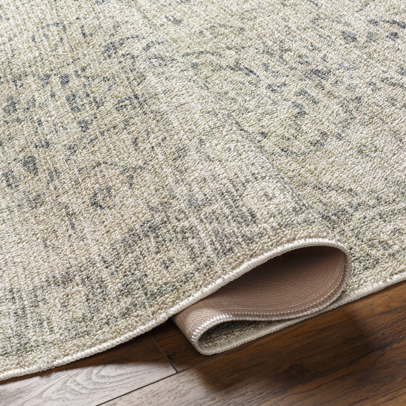 Goshay Sterling Grey Machine Washable Area Rug, Rectangle 2'8" x 4'