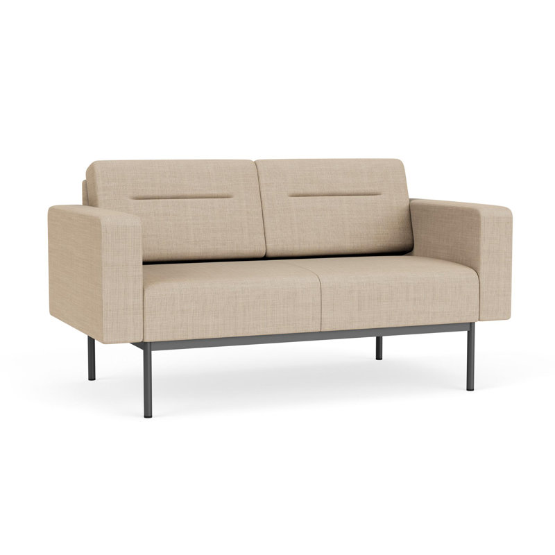 Causeuse de réception Darsey, Sans alimentation, Chambray calcaire, Gris anthracite