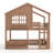 House Design Bunk Bed Loft Bed with Bookshelf, Kids Playhouse Bed with Safety Guardrails-765712198-765712217