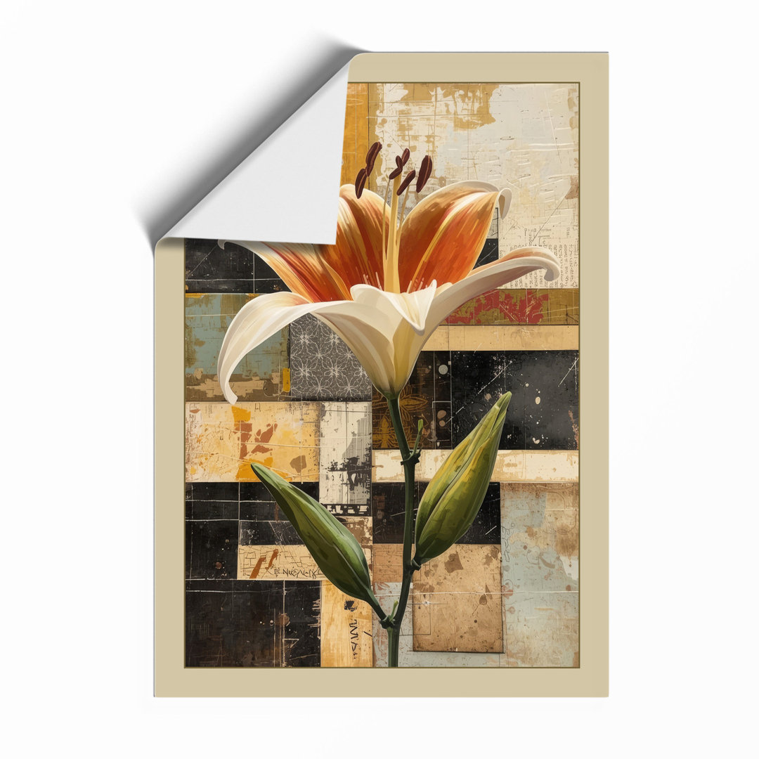 Lily in Earth Tones Botanical - Framed Print