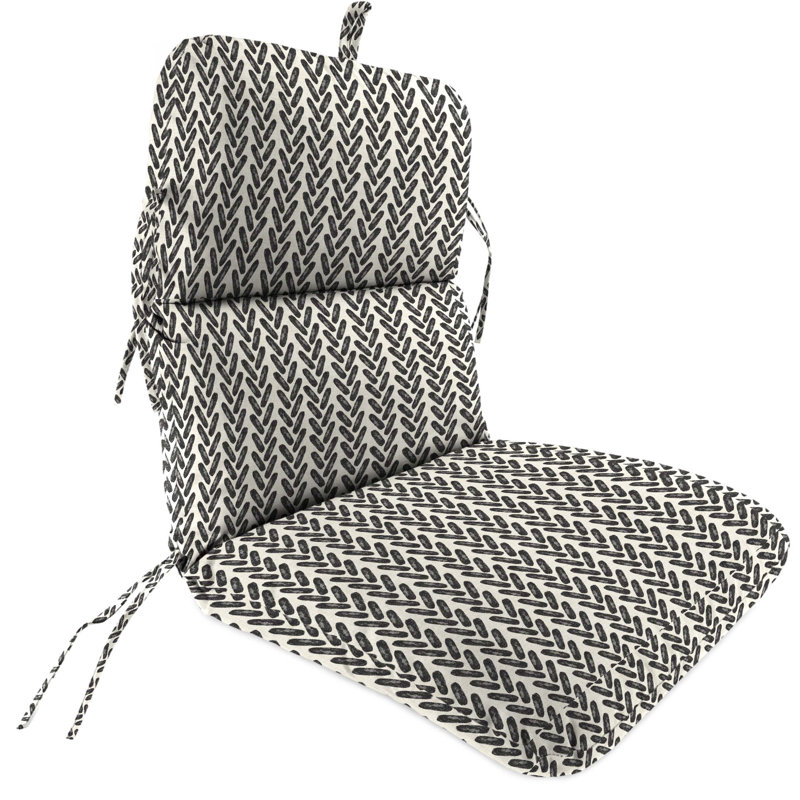 Coussin de chaise d'extérieur 22 po x 45 po Byrom, Noir hachuré
