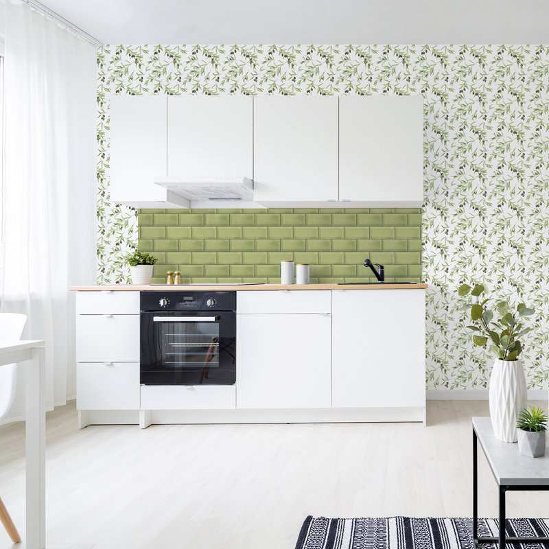 Labanna Metro Tile 10m X 53cm Wallpaper Roll, Green