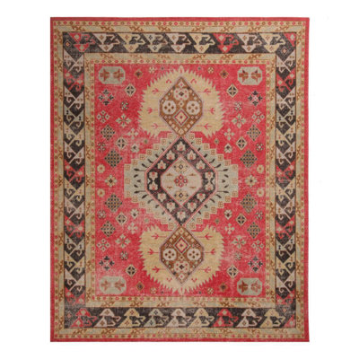 Distressed Homage Handmade Kilim Wool Geometric Area Rug