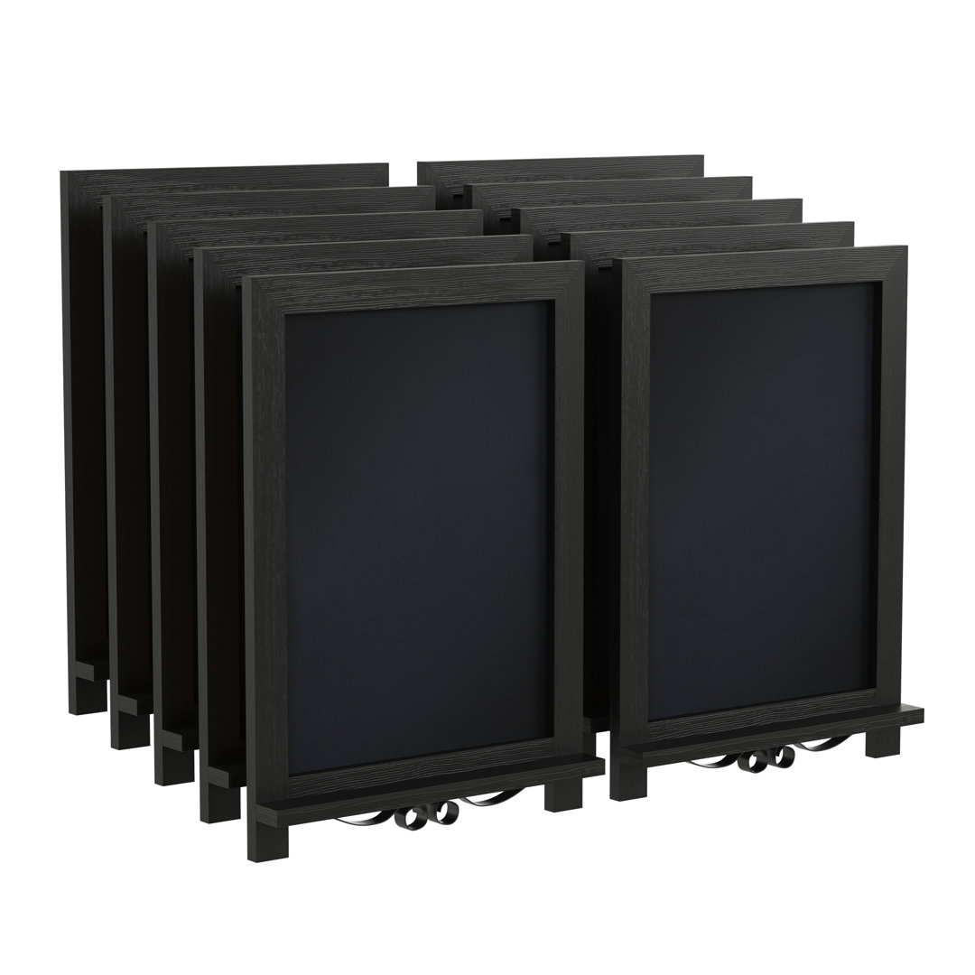 Millworks Tabletop or Wall Mount Magnetic Chalkboards (Set of 10) Flash Furniture
