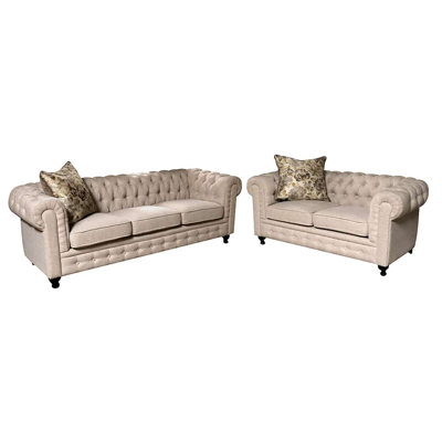 Evana Tufted Sofa Loveseat Set