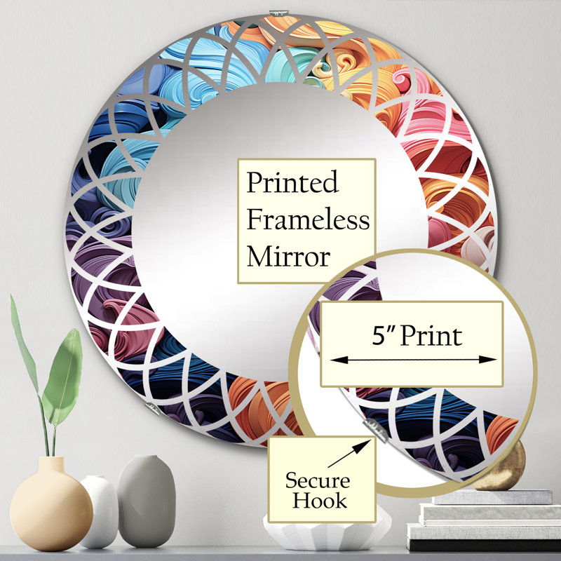 Miroir mural rond Bataan, 24 po x 24 po