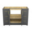 Armoire de salle de bain autoportante en bois massif l 48 po x P 36 po avec tiroir en queue d'aronde et porte à fermeture en douceur (assemblé)-92695978