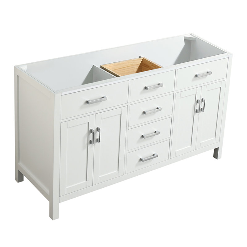 Petrel 60'' Double Bathroom Vanity Base Only, White