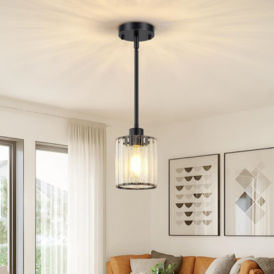 Luminaires suspendus réglables à hauteur réglable avec abat-jour en cristal