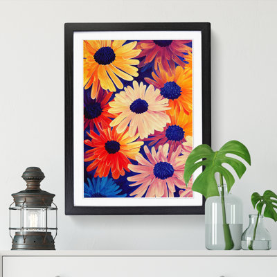 Chrysanthemum Flower Splatter - Single Picture Frame Print