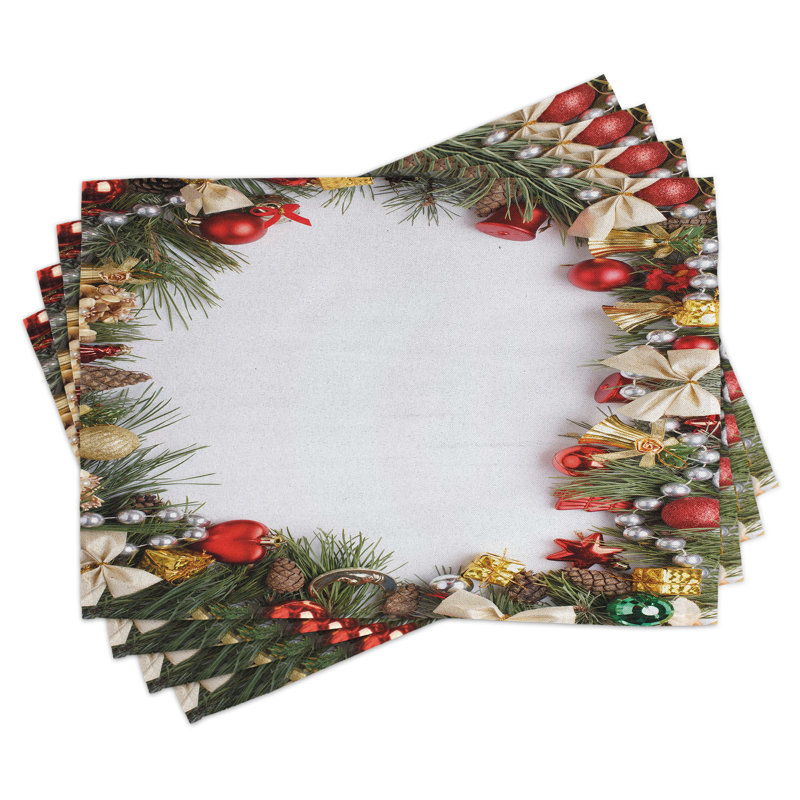 Ensemble de 8 napperons décoratifs de Noël East Urban Home 8 pièces multicolores