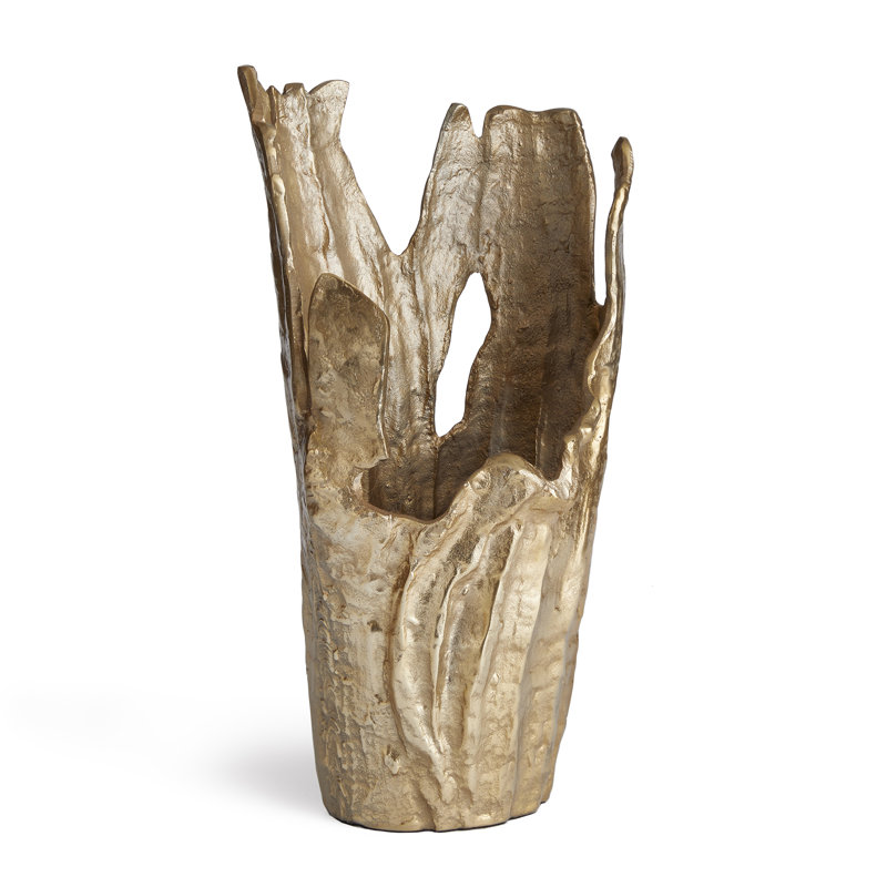 Vase de table Candelora, Doré, H 18 po x l 9,75 po x P 7 po