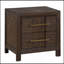 Table de chevet 2 tiroirs de style moderne en bois de noyer