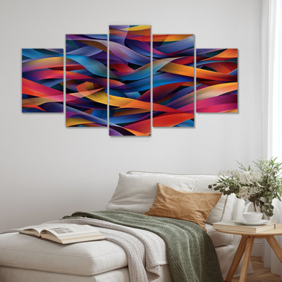 «Creigh - Waves», art mural 5 pièces