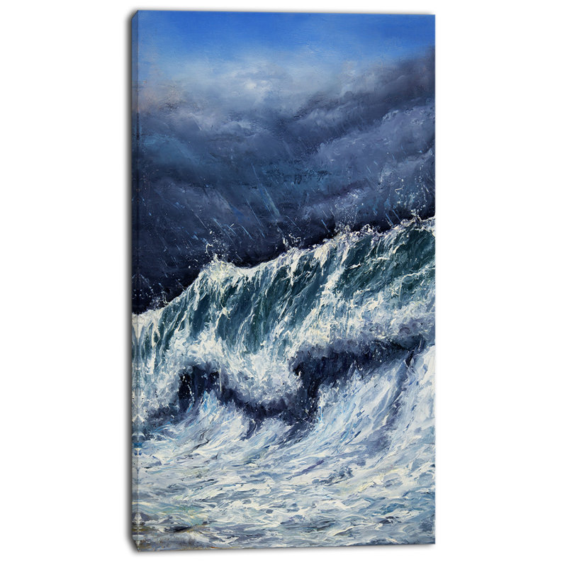 «Storm in Ocean», reproduction de peinture à l'huile sur toile, H 40 po x l 20 po x P 1po