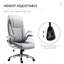 Chaise de bureau à haut dossier avec pivot à 360 degrés et accoudoirs souples, rembourrage épais en similicuir gris