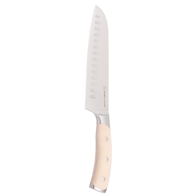 Couteau Santoku de 7 po Dura Living, Crème