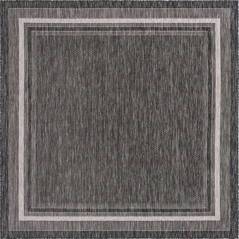 Tapis intérieur / extérieur Sevinc, Carré 7 pi 10 po, Black