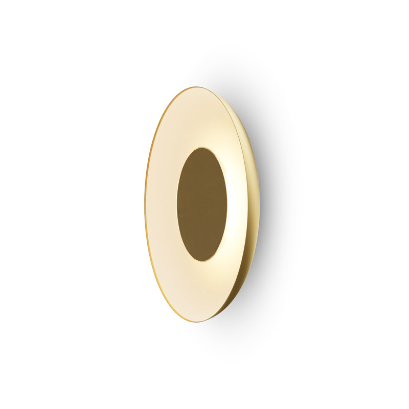 Ramen LED Flush Mounted Sconce, 3.5" H x 24" W x 24" D, Brass/Gold/Matte White