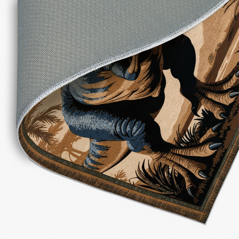 Tapis brun intérieur et extérieur Dinosaurs, Rectangle 4pi x 6 pi