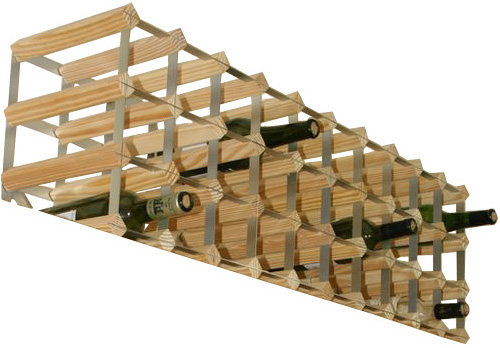 Felica 40 Bottle Floor Wine Bottle Rack, Natural Pine / Galvanised Steel