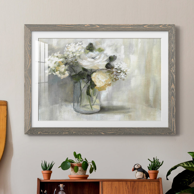 «Summer Nuance I» par J Paul, reproduction d'art sur papier encadrée, H 31,5 po x l 23,5 po x P 1,5 po, Gris