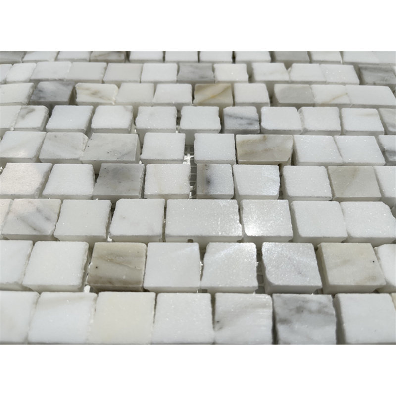 12 in. x 11 in. Marble Tile, White/Beige