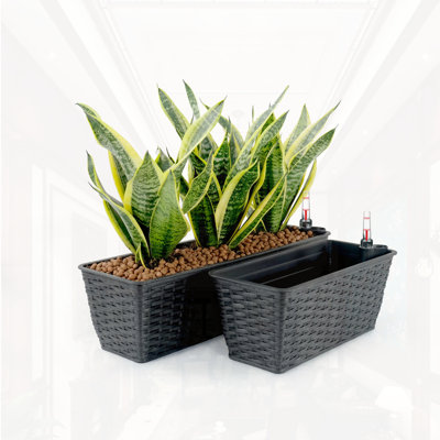 2-Pack Smart Self-watering Rectangle Planter