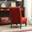 Fauteuil d'appoint contemporain sans accoudoirs en tissu chenille rouge, avec coussin.-1759804508-1759804483