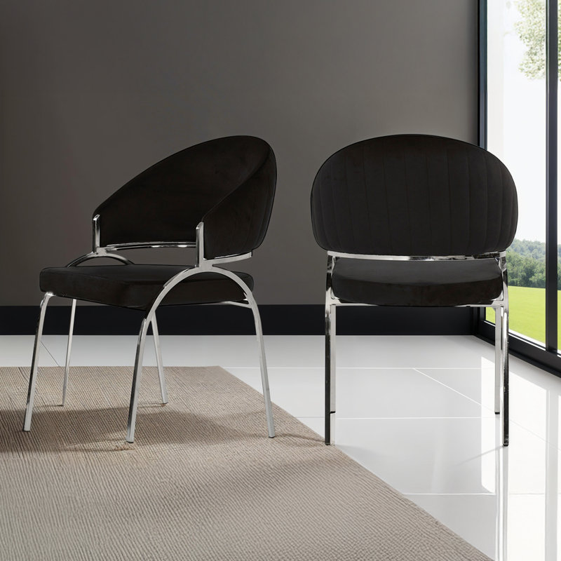 Chaise avec pieds Tehésha, Acier Inoxydable, Noir, noir, noir, noir