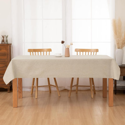 Nappe en imitation lin (1 pièce) pour salle à manger, texture lin, infroissable et antitache, résistante et lavable, idéale pour la cuisine, les fêtes et la décoration intérieure.