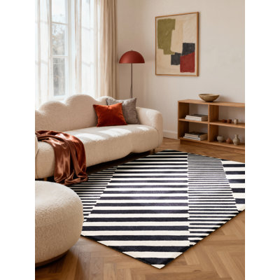 Stryve Striped Wool Hand Woven Area Rug