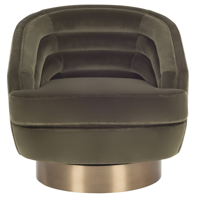 Fauteuil demi-tonneau Arvilla, Vert olive foncé Giotto
