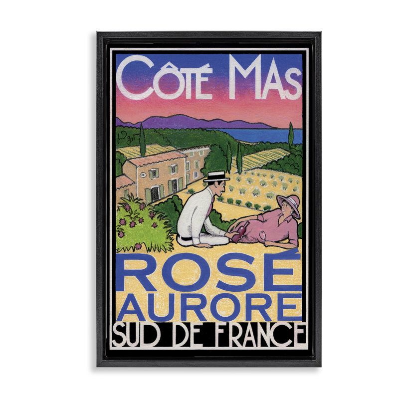 Art mural sur toile flottant antique avec vin rouge, design par Jean-Pierre Got, H 25 po x l 17 po