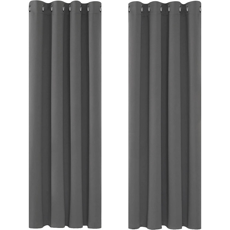 Blackout Curtain Pair, 140 W x 245 D cm, Light Grey