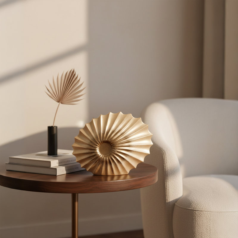 Sculpture en nacre naturelle Nautilus