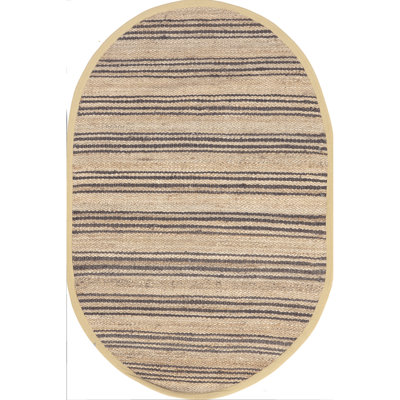 Natural Sycamore Striped Jute Area Rug