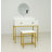 Vanity Set With Mirror And Stool - Makeup Vanity Table With Storage Drawers And Organizer, White And Gold, Space-Saving Design For Small Bedrooms