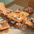  Patio Coffee Table Outdoor Acacia Slatted Coffee Table w/ Slatted Tabletop