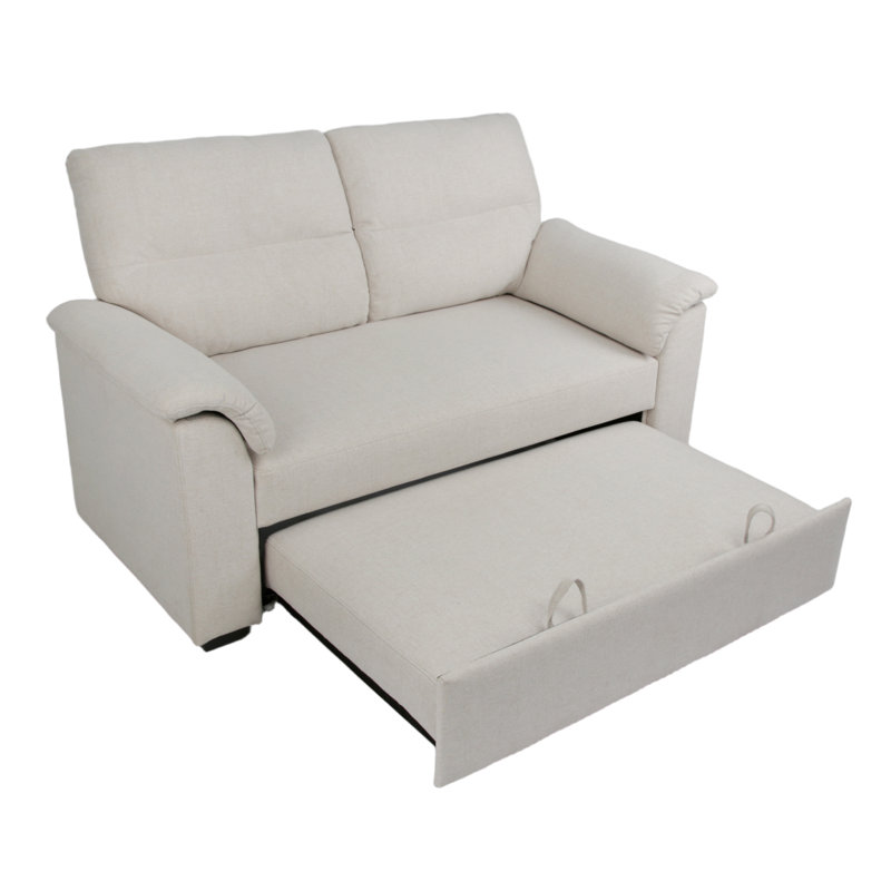 2 Seater Fabric Sofa Bed, Beige
