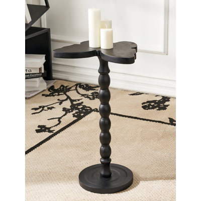 Solid Wood Pedestal End Table