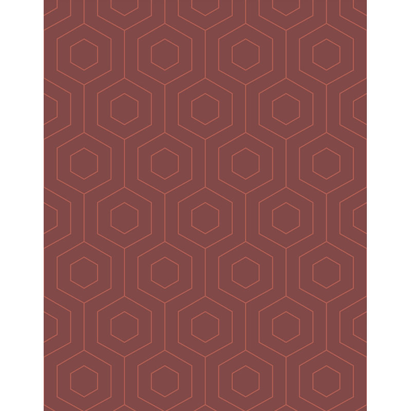 Stoughton Hexagonal Line Wallpaper, Red