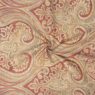 Tissu d'ameublement, 55% lin / 45% coton Waverly, coupé par cour, Quiet Place Rouge