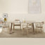 Table de salle à manger rectangulaire grise en bois massif-889819484